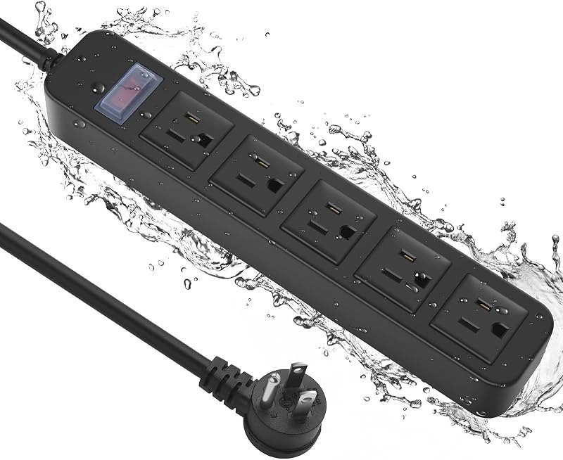 CCCEI Outdoor Power Strip Weatherproof, Waterproof 5 Outlets. 15FT, 1 — weather power cable for weather power cable