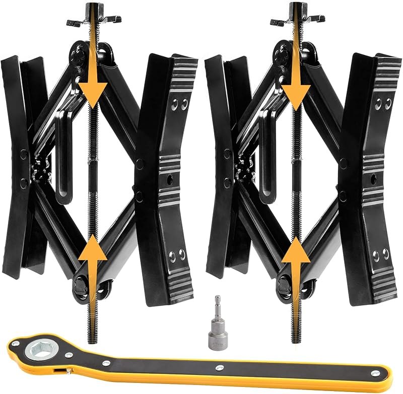 Camper Wheel Chock Stabilizer 2 Sets, Double Speed Heavy Duty Truck RV Tire Scissor Locking X Chock, Camper