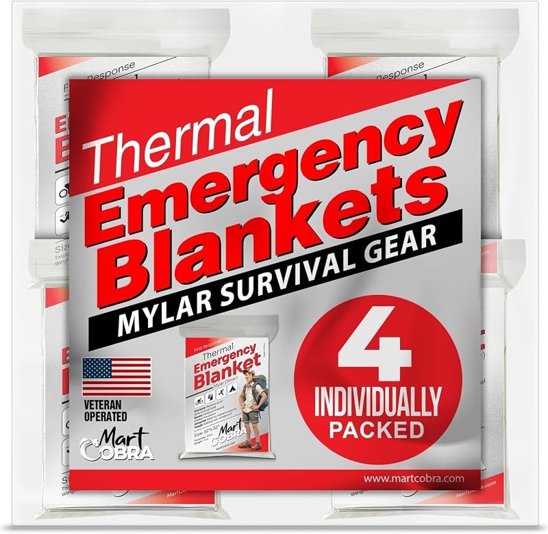 Emergency Blanket Mylar Thermal Space Survival Gear & Supplies 4-Pack Foil — Best Products for your homestead and for