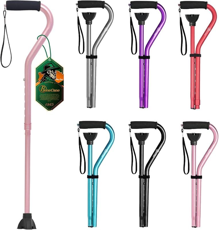 BeneCane Walking Cane for Men & Women Adjustable Cane with Offset Soft Cushioned Handle -Portable Lightweight Sturdy