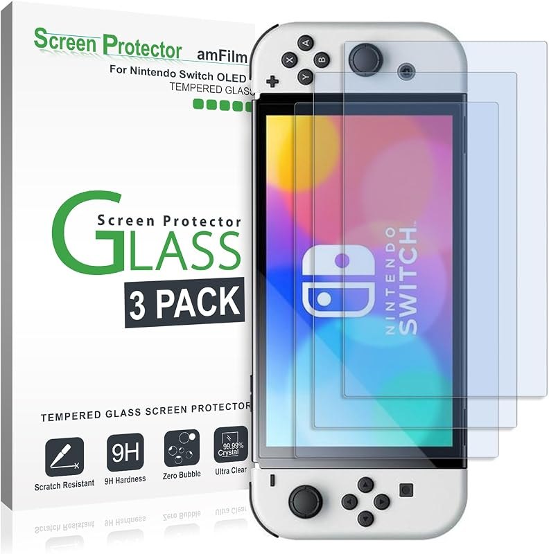 amFilm Tempered Glass Screen Protector for Nintendo Switch OLED 7.0" 2021 — best nintendo Switch screen protecto for