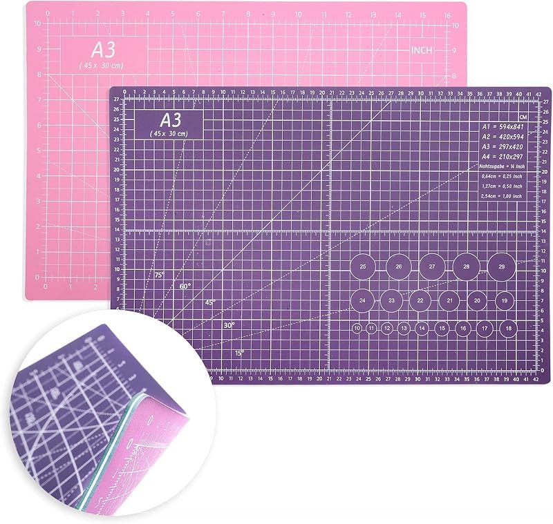 TCAIRG Self Healing Cutting Mat 18 inchx12 inch Non-Slip PVC Double Sided 5-Ply A3 Art Craft Rotating Mat,Sewing