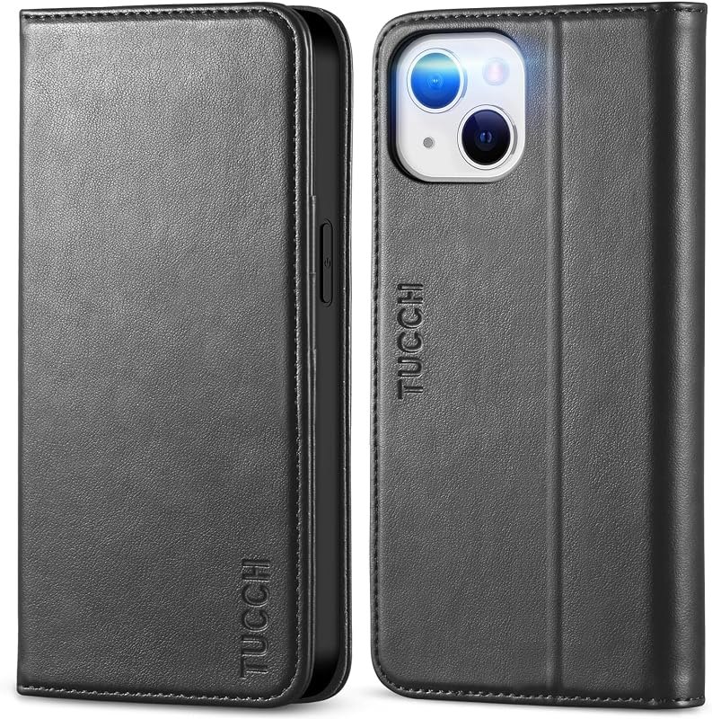 TUCCH Wallet Case 3 Card Slots for iPhone 13 (6.1") 2021, Black — wallet case for oneplus accessories