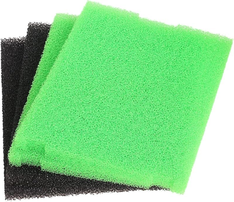 Compatible Replacement Foam Pad Set Fit for Tetra Pond Submersible Flat Box Filter (2X Black Coarse, 2X Green Fine) —