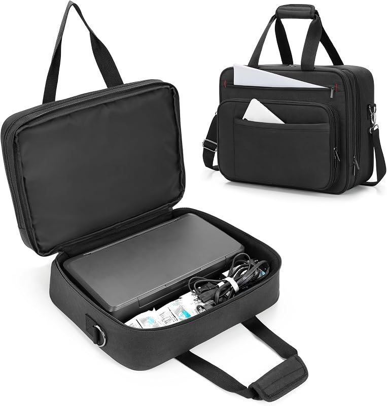Mobile Printer Storage Bag, with up to 15.6" Laptop Layer, Bag Only — printers carry strap amazon for printers carry