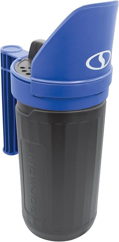 Snow Joe Salt Spreader Handheld - Ice Melt Spreader with 5 lb Capacity, Adjustable Dial Flow Control for Grass Seed