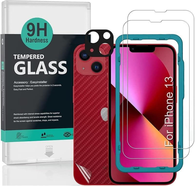 Ibywind for iPhone 13 Screen Protector,2 Pack,9H Hardness Tempered Glass and Camera Lens Protector,with Alignment