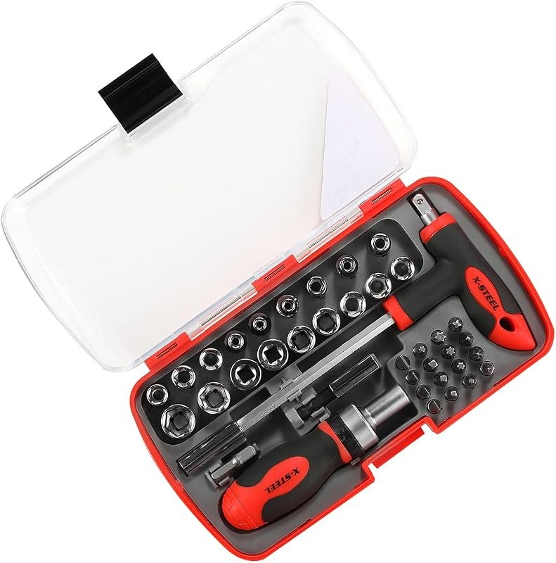 38-Piece Ratcheting Screwdriver Sets nut Driver Set Magnetic Torx Slotted Phillips Square Muti Screwdriver Bits