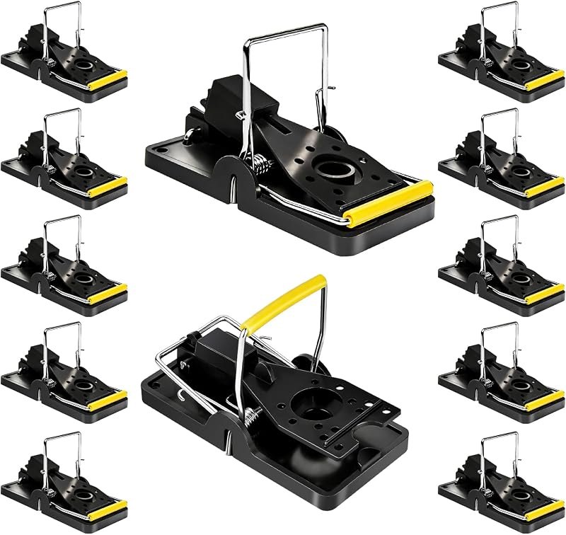 12 Pack Mouse Traps Indoor for Home, Reusable Mice Traps for House, Safe No Touch Humane Snap Traps, Small Mice
