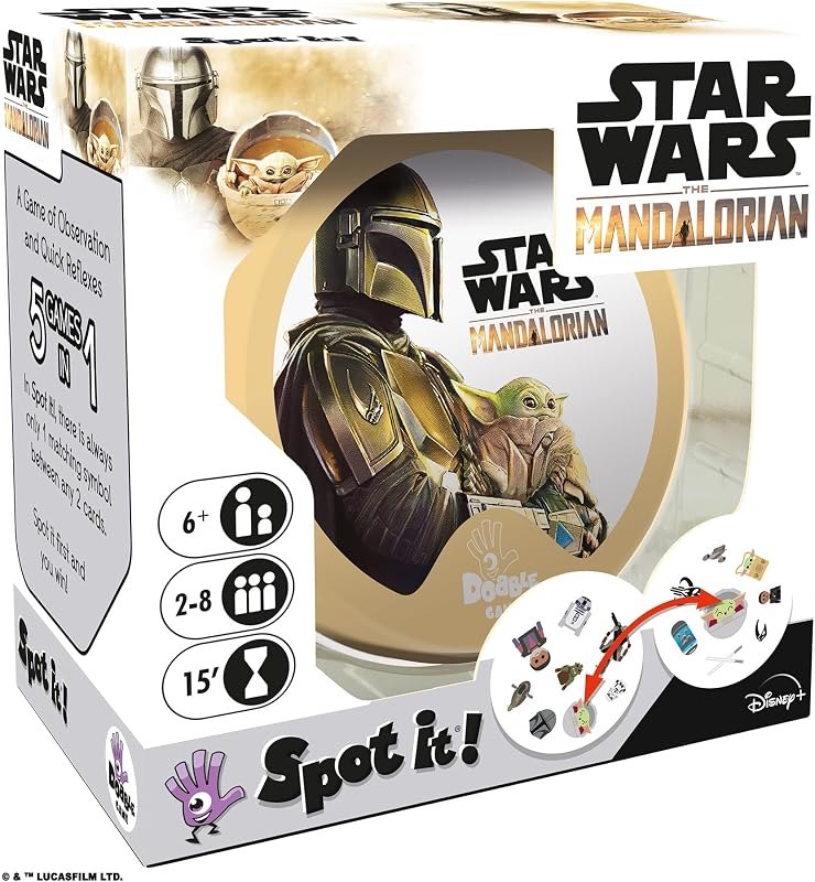 Spot It! Mandalorian - The Mandalorian Series Edition of The Family Speed and Observation Game! Fun Matching Game for