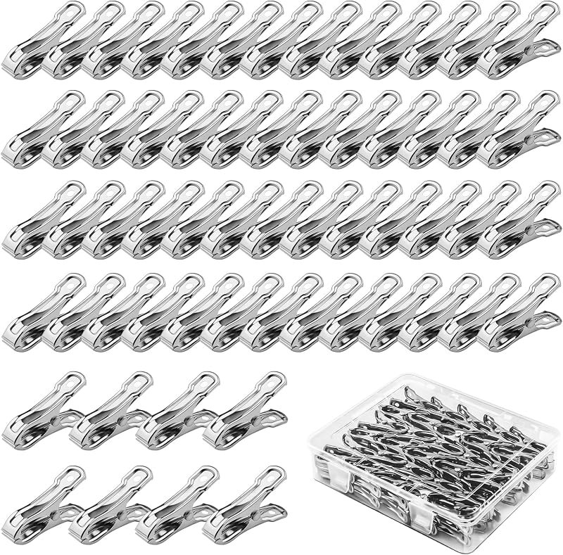 Aodaer 60 Pieces Stainless Steel Garden Clip with Strong Grip Heavy Duty Greenhouse Clips Anti-wind Garden Shed Film