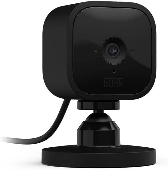 Blink Mini - Compact indoor plug-in smart security camera, 1080p HD video, night vision, motion detection, two-way