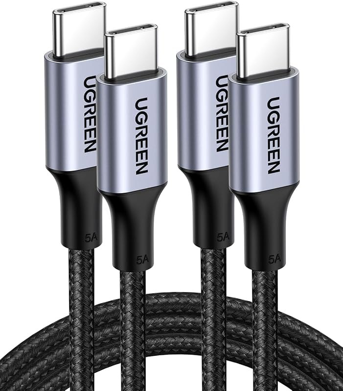 UGREEN 100W USB C to USB C Cable, Fast Charging, 2-Pack, 3.3ft, Black — cable for iphone charger