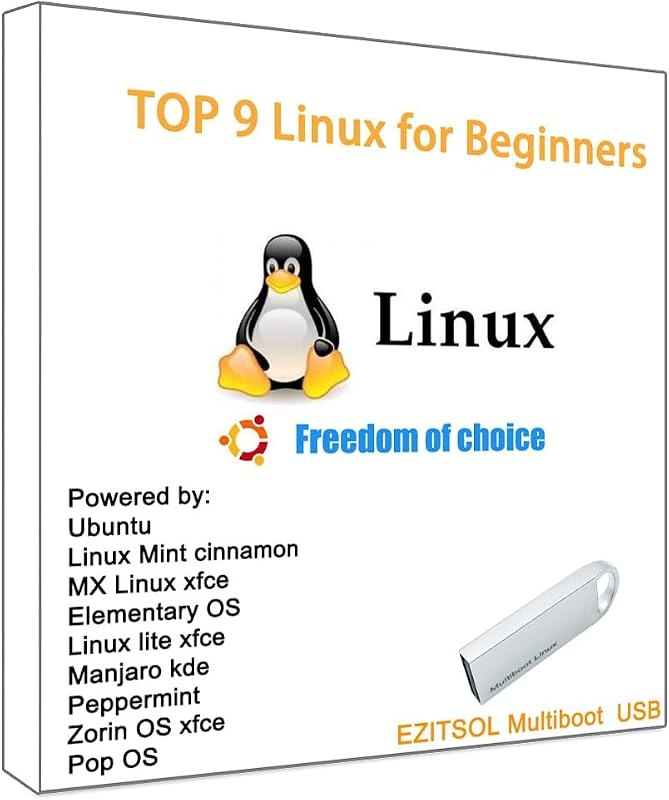 32GB 9-in-1 Linux Bootable USB Drive for Beginners — Core OS platforms like windows, maco for core platforms like