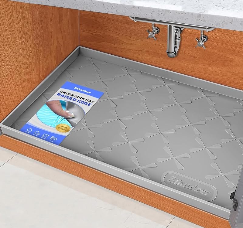 SIKADEER Waterproof Under Sink Mat 34" x 22", Silicone Mat Kitchen liner — kitchen for haul