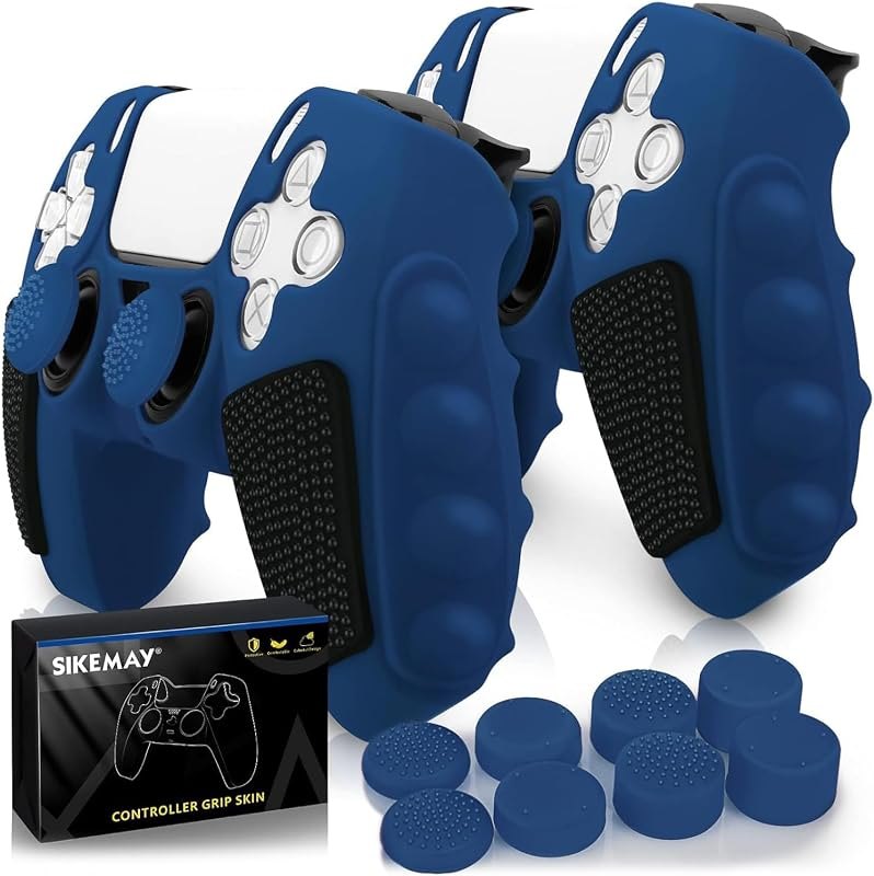 SIKEMAY Anti-Slip PS5 Controller Skin, Soft Thicken Non-Slip Studded Silicone Gel Grip Protective Cover Case for