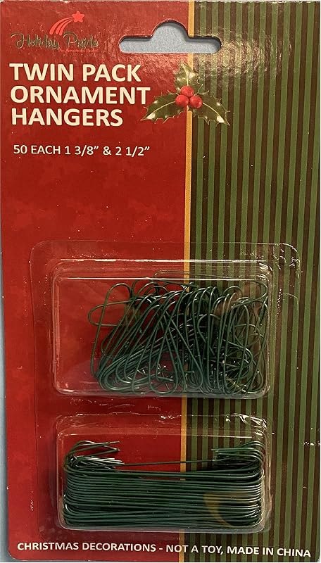 Holiday Pride Green Christmas Tree Ornament Hooks - 100 Pack - 2 Sizes — best christmas ornament hooks for christmas