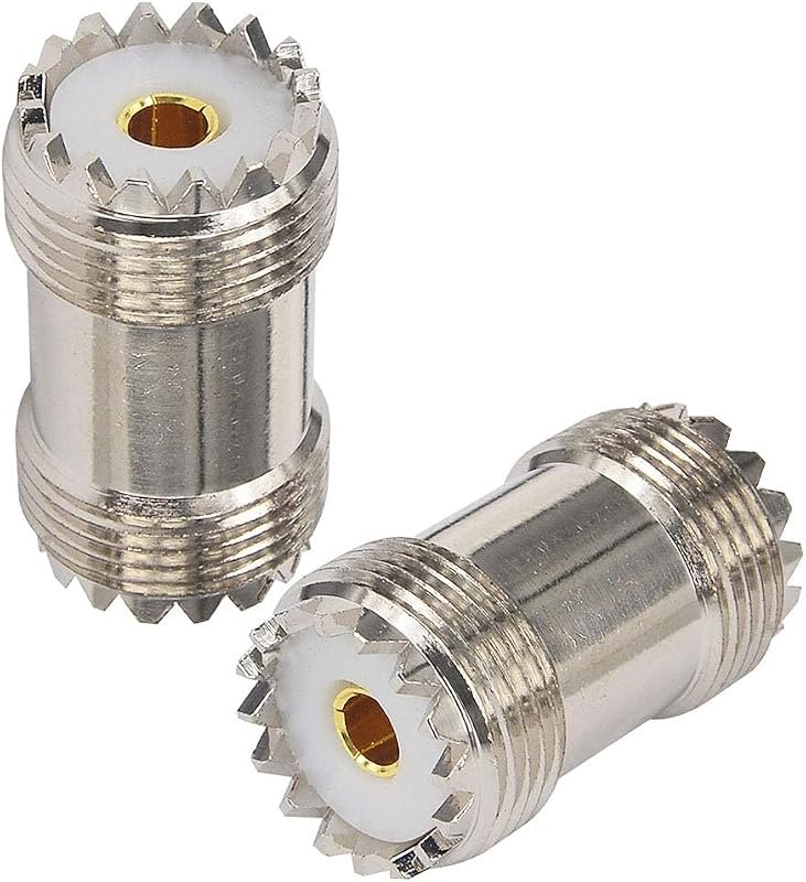 2-Pack SO239 Barrel Adapter UHF Female to Female Coax Coaxial Connector PL259 Coupler UHF Double Female Cable