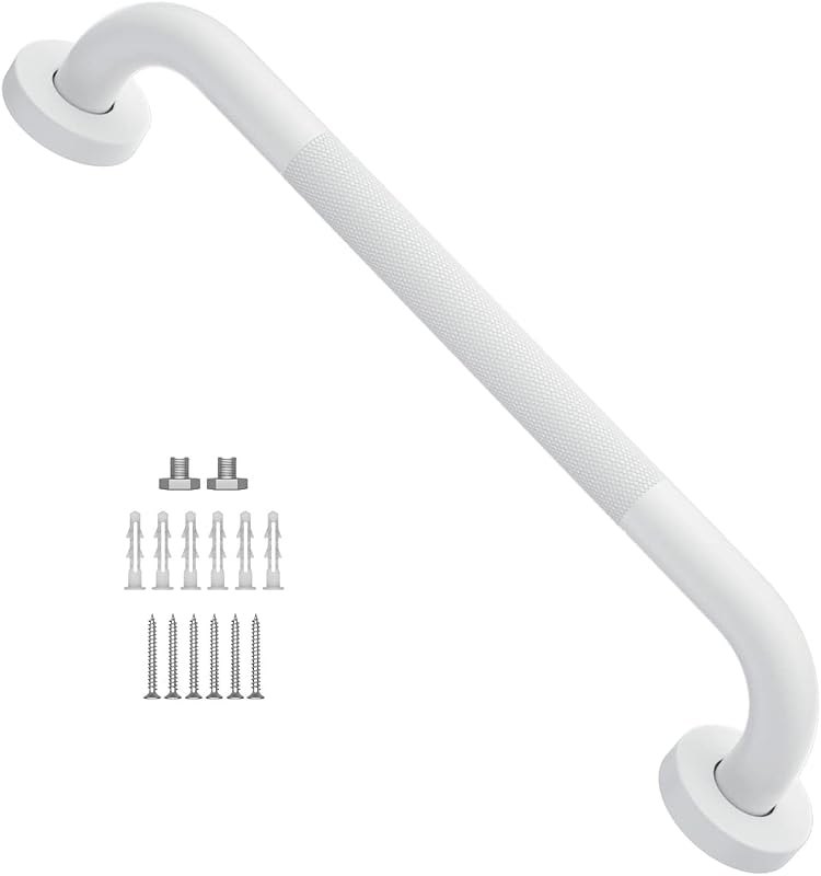 16 Inch Anti Slip Shower Grab Bar Oil Rubbed White, Munzong Bath Safety Bar — Adult Grab Bars for adult grab bars kit