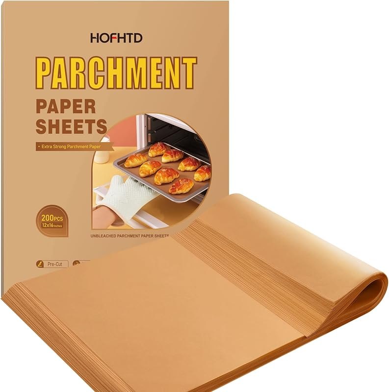 200 Pcs Parchment Paper Sheets, 12 x 16 Inches Air Fryer Disposable Paper Liners, Non-Stick Precut Parchment Paper for