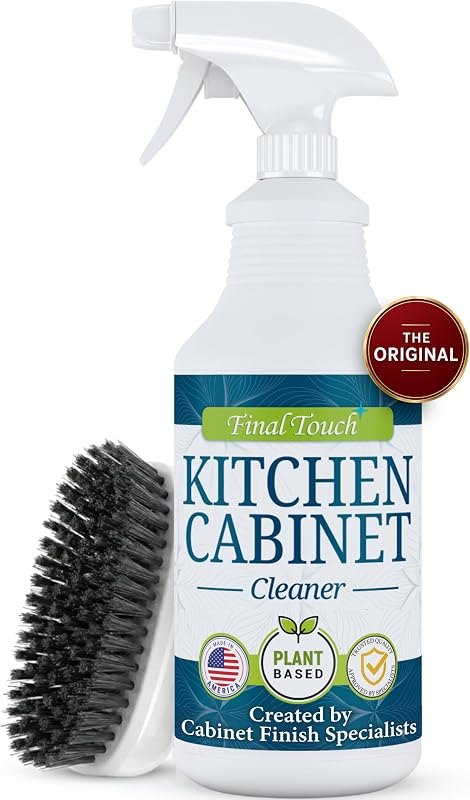 Kitchen Cabinet Cleaner and Degreaser - Plant Based Grease Remover for Wood, Painted and White Cabinets - Cleans