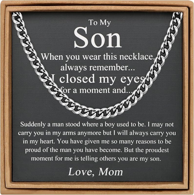 Mens Cuban Link Chain Necklace for Boyfriend Gold Silver Stainless Steel 6MM 10MM Hip Hop Anniversary Birthday
