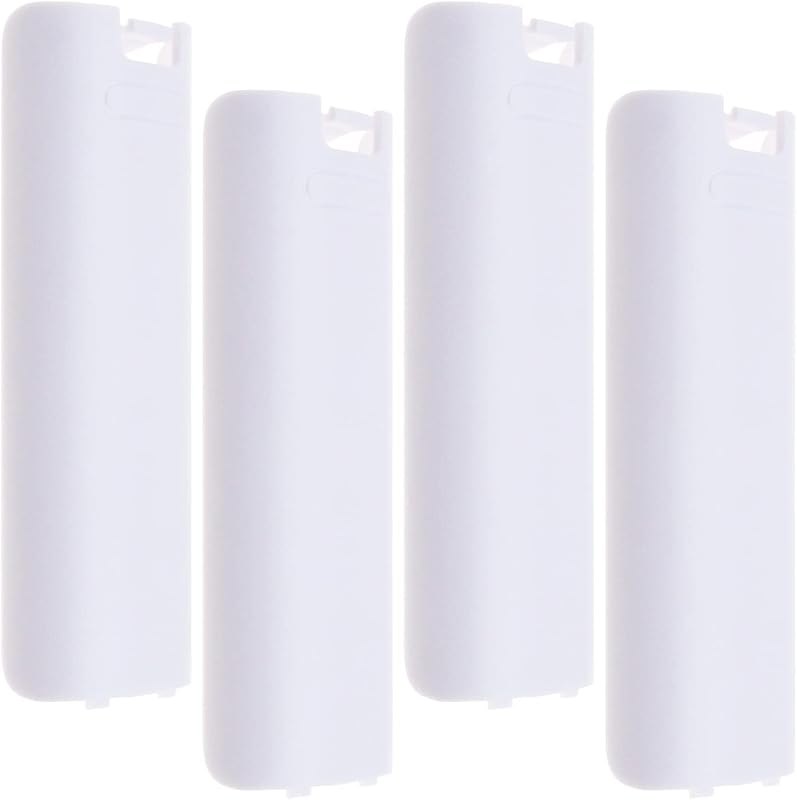 Create idea 4PCS Battery Back Door Cover Shell Compatible with Nintendo Wii Remote Controller Replacement Plastic