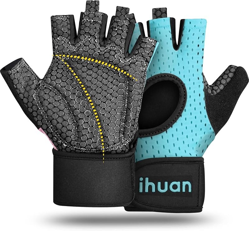 Breathable Weight Lifting Workout Gym Gloves: Fingerless Exercise Wrist Support — fitness wrist wraps amazon for