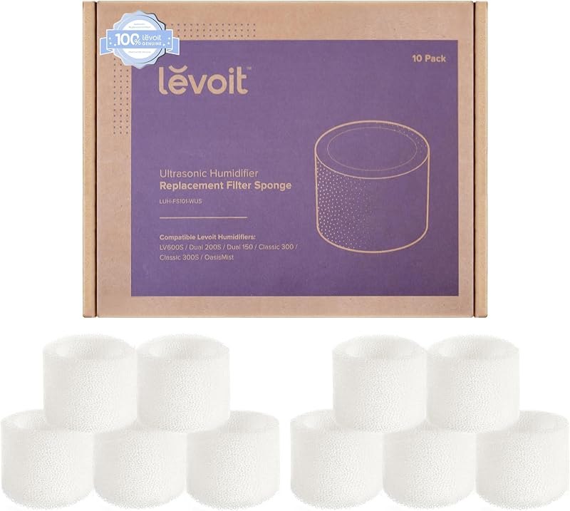 Levoit 10-Pack Top Fill Humidifier Replacement Filters, Capture Particles — Filters, vents, and humidifier parts for