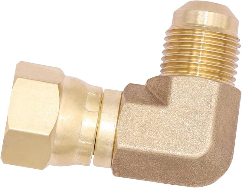 90 Degree Elbow Connector Coupling Adapter for Fire Pit,BBQ Grills and Olympian Wave Heater Brass Tube Fitting