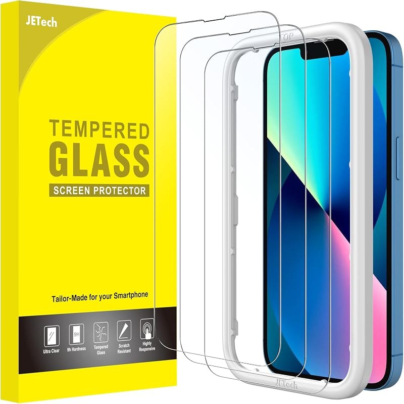JETech Full-Coverage Screen Protector for iPhone 13/13 Pro/17e, 3-Pack — screen protector for iphone screen protector