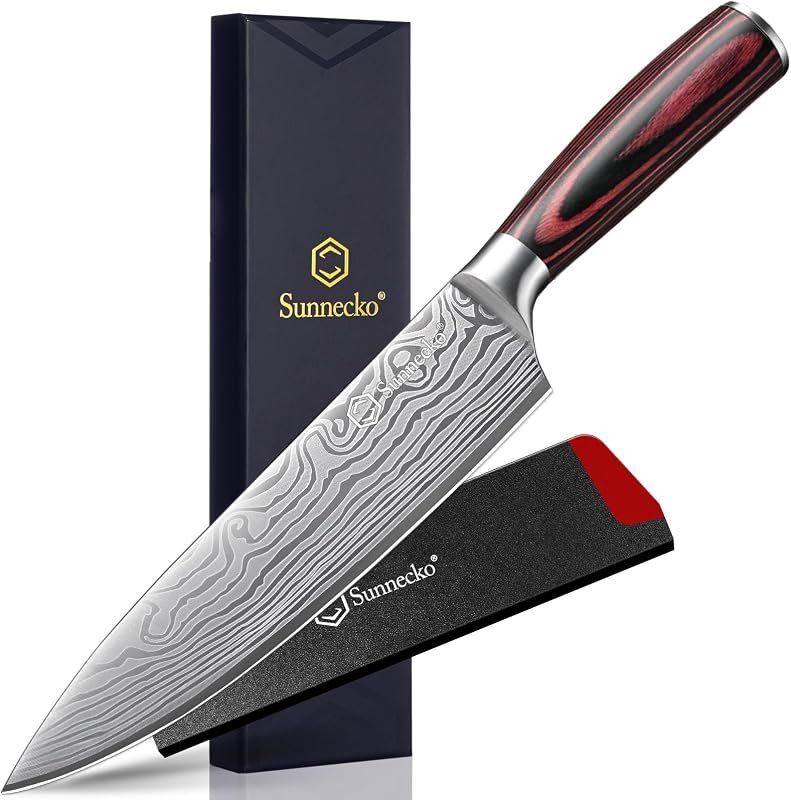 Sunnecko 8 Inch Chef Knife - Ultra Sharp Vegetable Kitchen Knife — 8 inch for chef knife rated