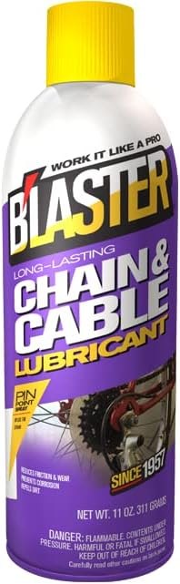 B'laster Long Lasting Chain and Cable Lubricant, 11 oz, Pack of 12 — Locks, mounts, and chain lube. pack for locks