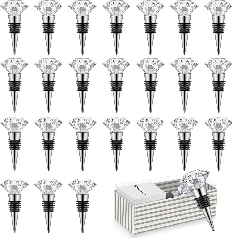 Tessco for you 24 Pieces Crystal Wine Bottle Stoppers Reusable Diamond Cork — Stoppers and corkscrews. for stoppers