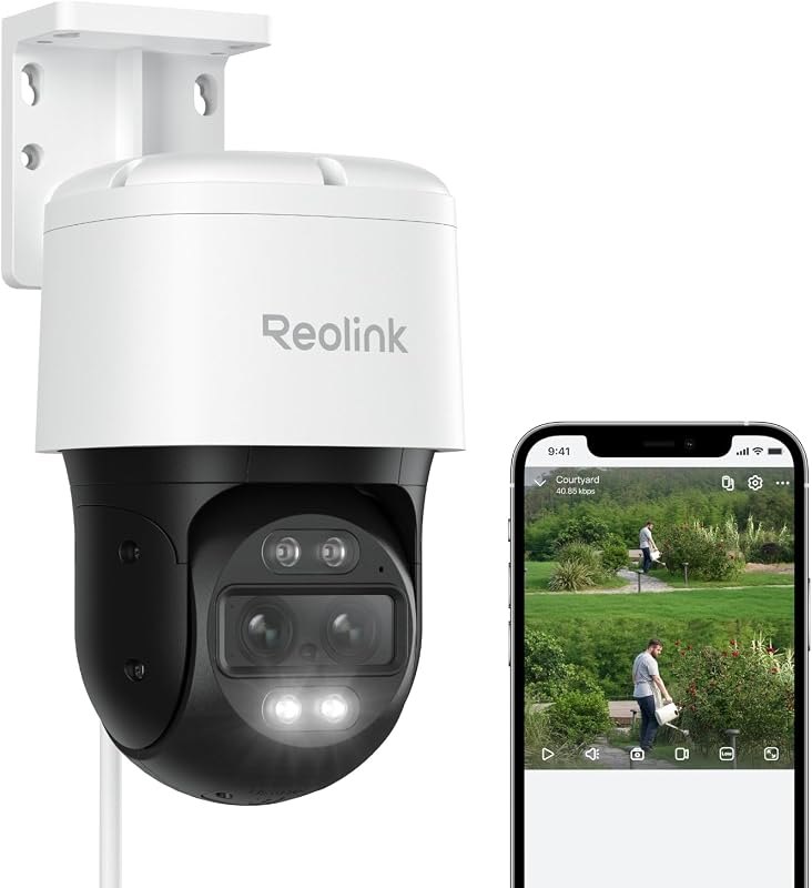 REOLINK TrackMix PoE Dual-Lens PTZ Security Camera 6X Hybrid Zoom Tracking — 360 Degree Cameras that store your m for