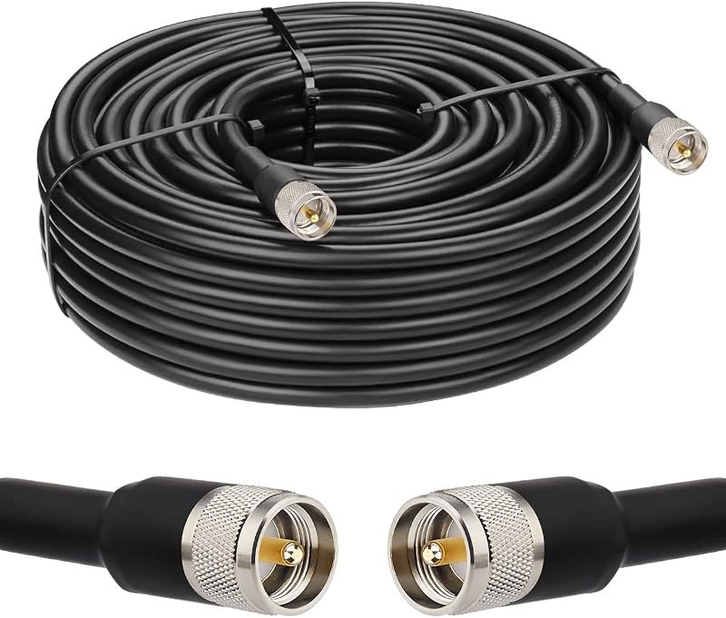 MOOKEERF KMR400 Coaxial Cable 150FT, PL259 CB Antenna Coax Cable Jumper UHF Cable Male to Male Connector Low Loss 50