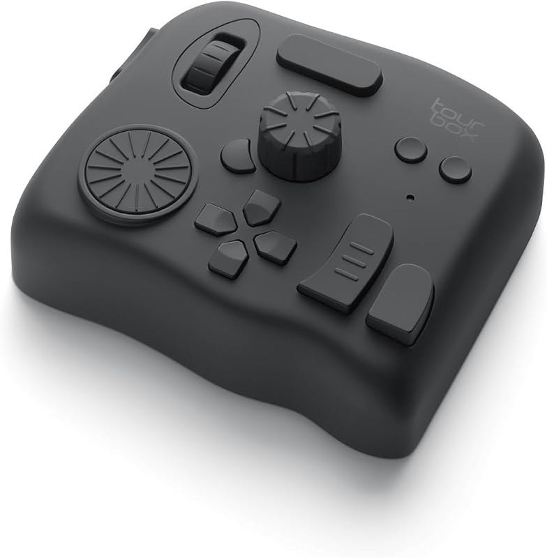 TOUR BOX Elite Editing Controller, Wireless Pro Creative Console, Black — Media players like VLC, image editor for