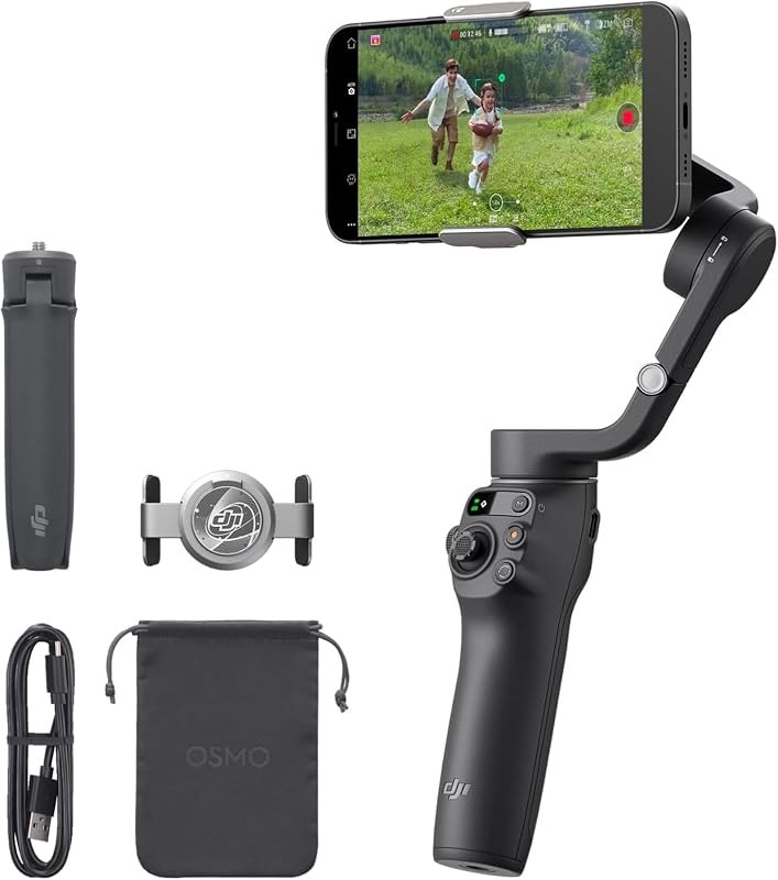 DJI Osmo Mobile 6 Gimbal Stabilizer for Smartphones, 3-Axis Phone Gimbal, Built-In Extension Rod, Object Tracking