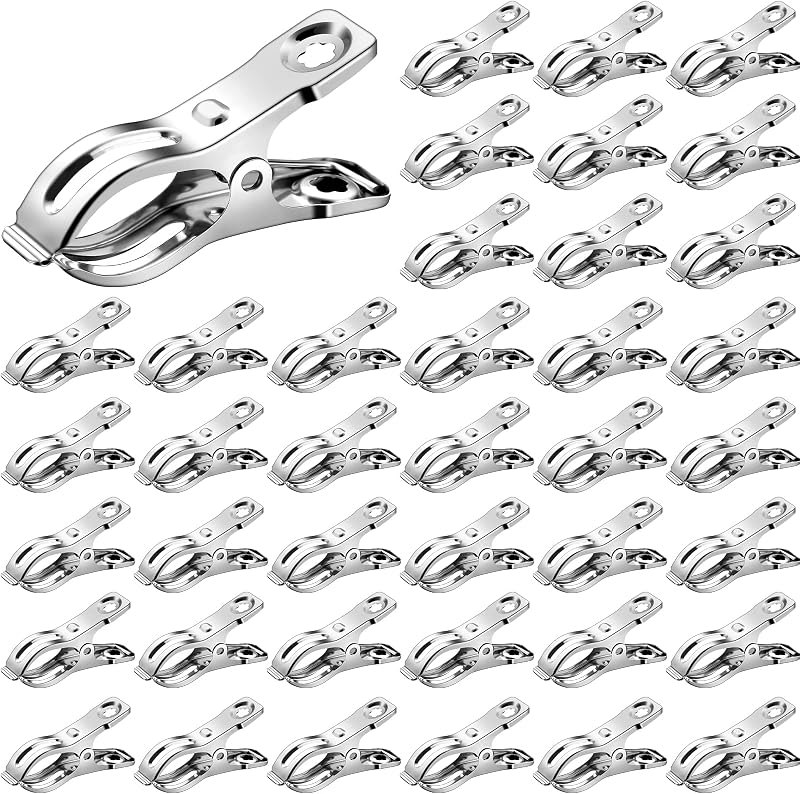 200 Pcs Garden Clips 2 Inch Stainless Steel Small Greenhouse Clamps for Netting Shade Cloth Clips Bulk Plant Metal