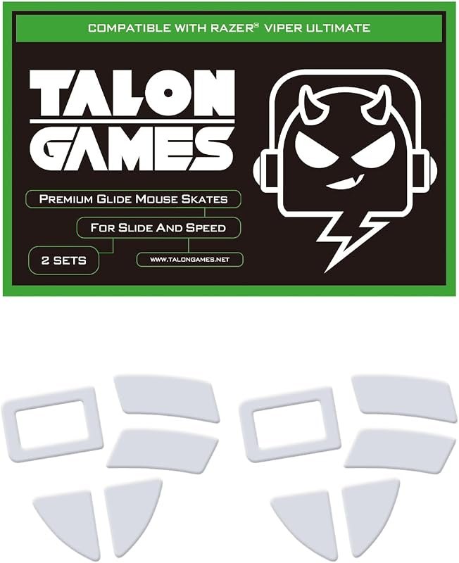 2Sets of TALONGAMES Rounded Curved Edges Mouse Feet Skates Compatible with Razer Viper Ultimate Gaming Mouse Feet