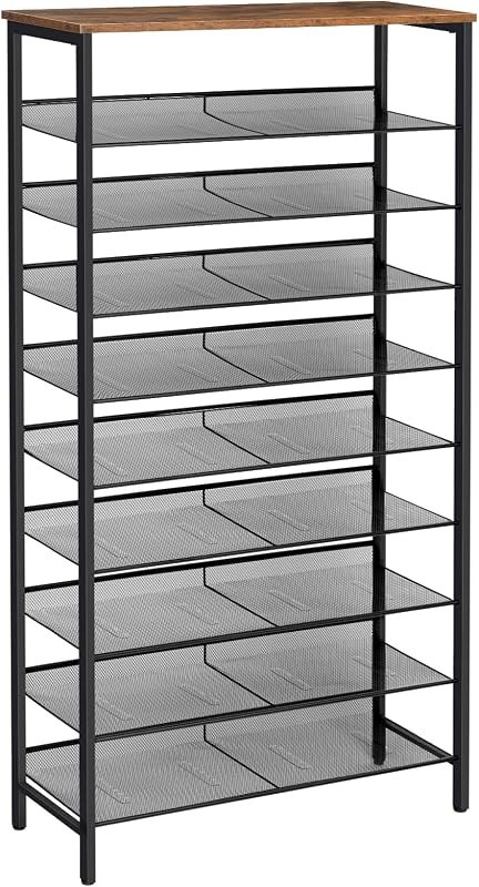 HOOBRO Shoe Rack for Entryway, 10-Tier Shoe Shelf, Large Capacity Shoe Storage Organizer for 27-30 Pairs of Shoes