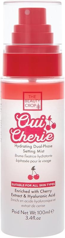 The Beauty Crop Oui Cherie Mist - Hydrating Dual-Phase Setting Spray with Cherry Extract and Hyaluronic Acid, Vegan