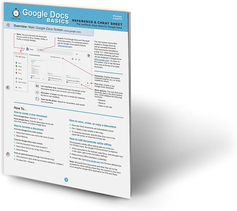 Google Docs Reference and Cheat Sheet: The unofficial cheat sheet reference for Google's free online word processor —
