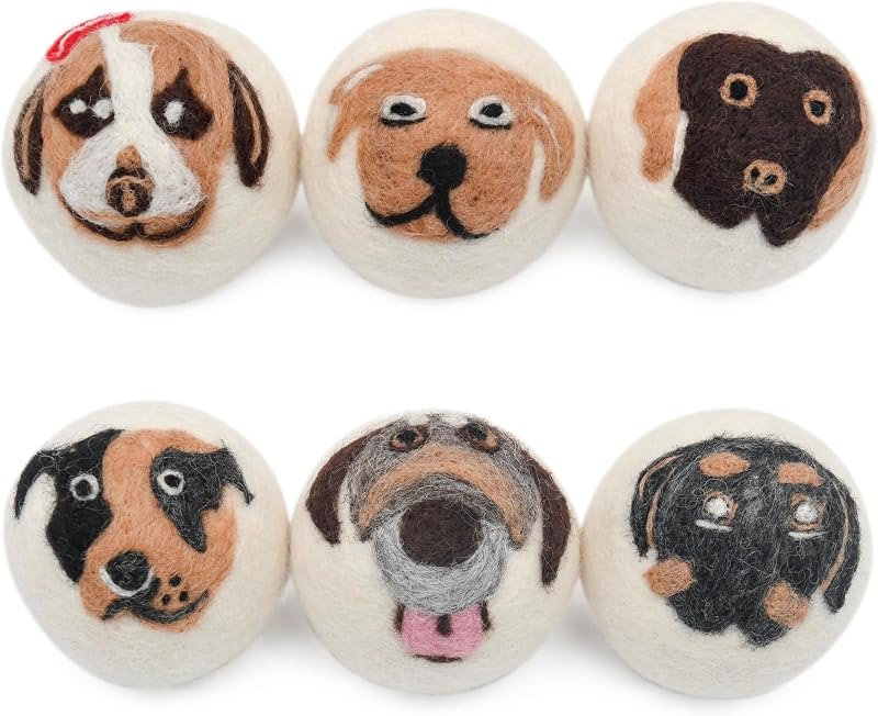 Organic Wool Dryer Balls for Dryer - XL Reusable Fabric Softener Ball for Wrinkle-Free Clothes - Time Saving Handmade