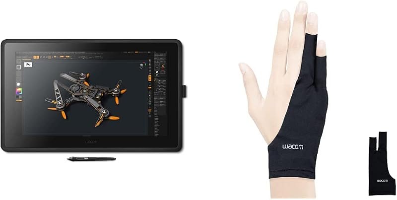 Cintiq 22 Drawing Tablet with Full HD 21.5-Inch Display Screen & Drawing Glove, Two-Finger Artist Glove for Drawing