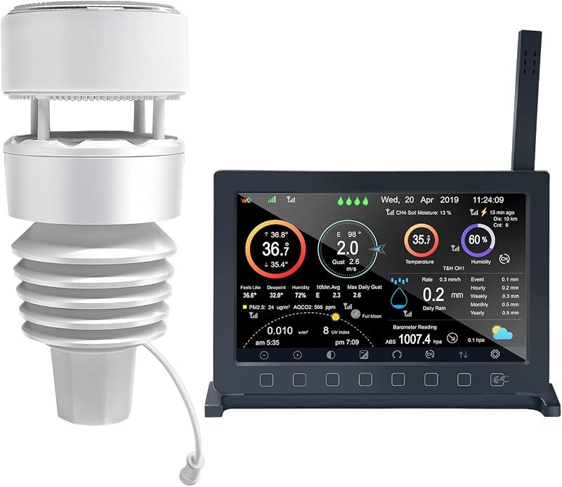 ECOWITT Wittboy Pro Weather Station HP2564, with 7 Inch HP2560 TFT Display Console and WS90 Outdoor Weather Sensor