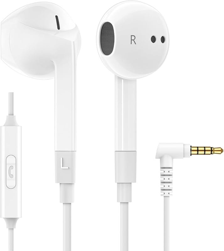 FEROX Wired Earbuds in-Ear Headphones, 5 Year Warranty, Earphones with Microphone, Noise Isolation Corded for 3.5mm