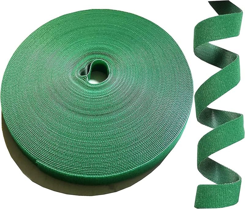 Kecoya 100 Feet Green Garden Tape Plant Ties for Climbing Plant Garden Ties Plant Tape, 1/2'' Wide Reusable Garden