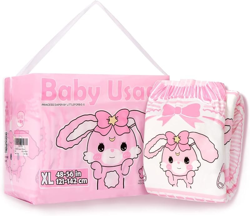 Littleforbig Adult Printed Diaper 10 Pieces - Baby Usagi (X-Large… — adult care diapers picks Amazon listing