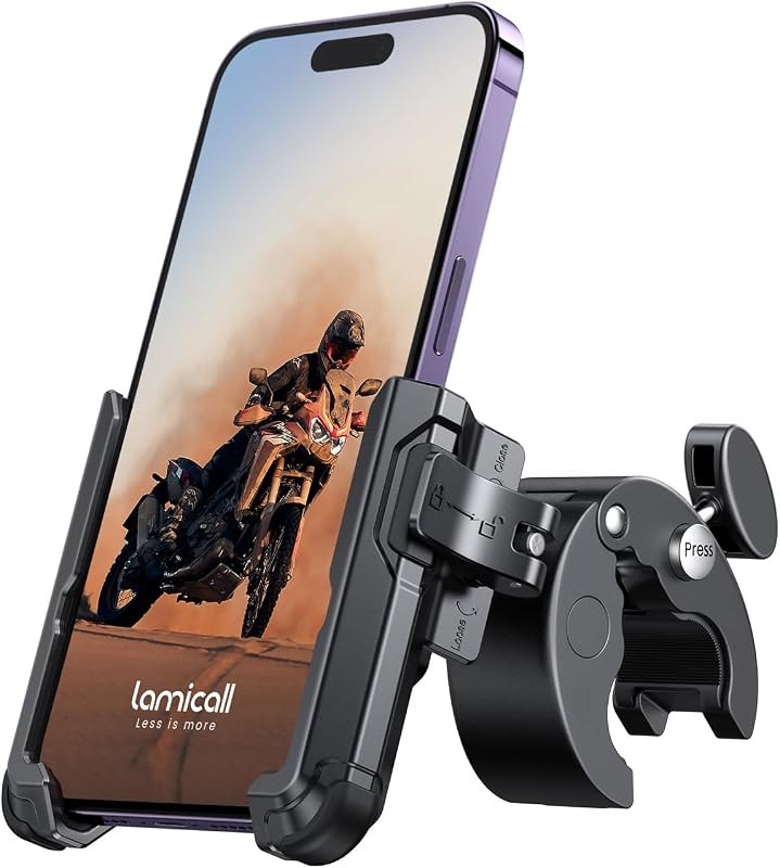 Lamicall Motorcycle Bike Phone Mount, 1s Lock Bike Phone Holder — phone mount bike for phone mount bike